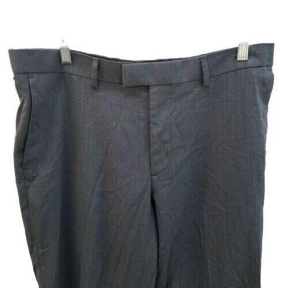 Banana Republic Mens Size 33x32 Gray Striped Dress Pants - Picture 8 of 9